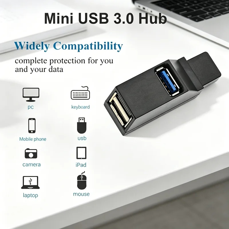 Laptop Accessories Hub - Hub USB 3.0 2.0 rotatif à