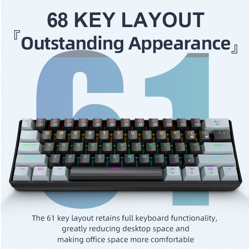 Laptop Accessories Uk - APAYADO K61 Mini clavier mécanique, filaire,