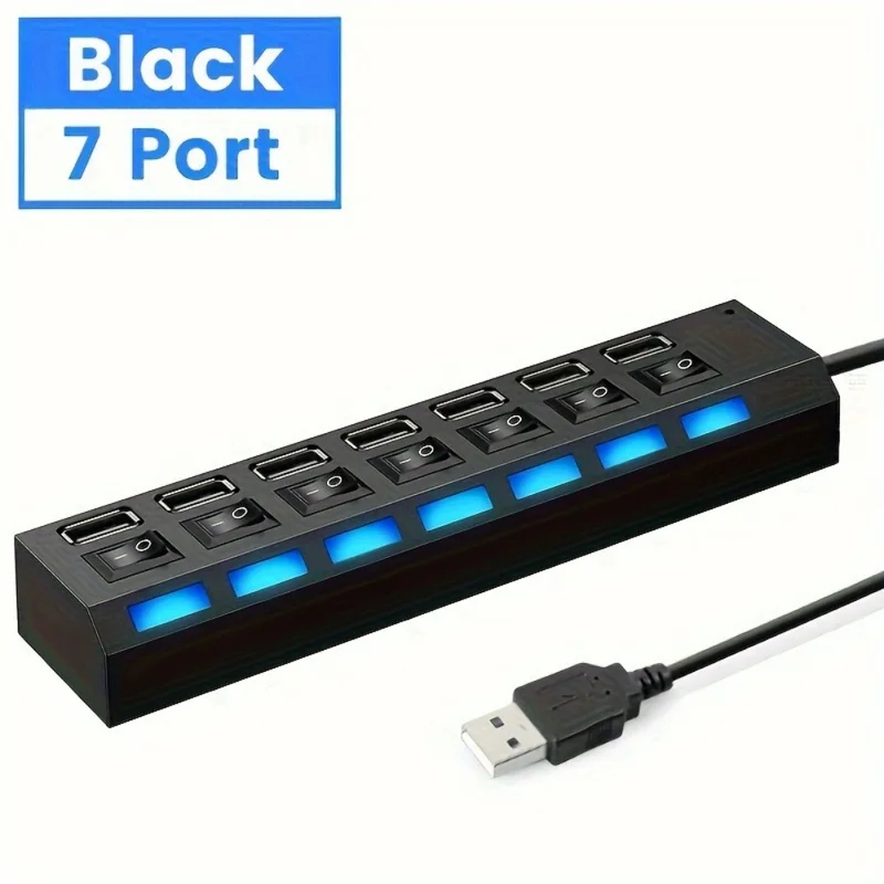 Hub USB 2.0 à 7 ports avec LED - Laptop Accessories Hub avis et prix