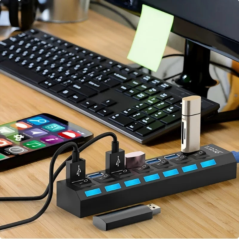 Hub USB 2.0 à 7 ports avec LED - Laptop Accessories Hub avis et prix