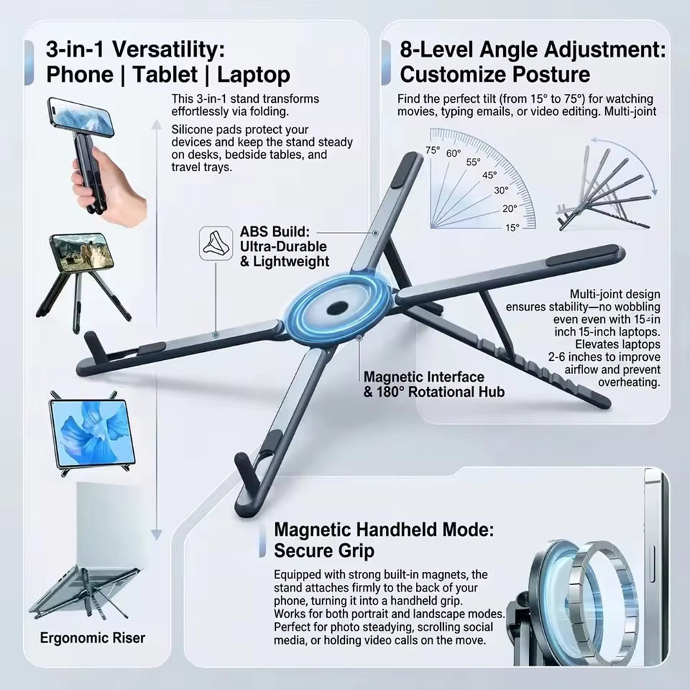Support de téléphone magnétiqu - Laptop Stand Portable avis et prix